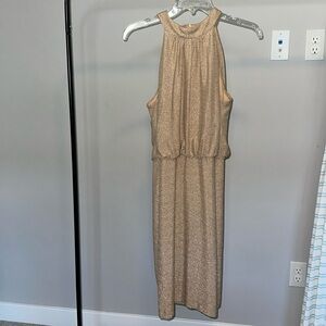 Vince Camuto Women’s gold glitter sheen cocktail dress. Size 8